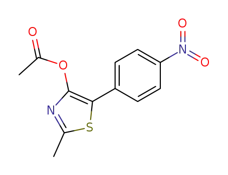 Molecular Structure of 59484-51-4 (4-acetoxy-2-methyl-5-(4-nitro-phenyl)-thiazole)