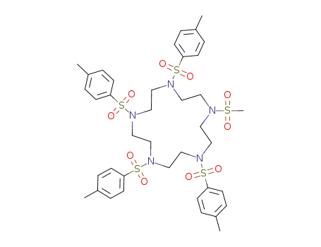 Molecular Structure of 99892-24-7 ((mesyl-1-tetratosyl-4,7,10,13)-pentaaza-1,4,7,10,13-cyclopentadecane)