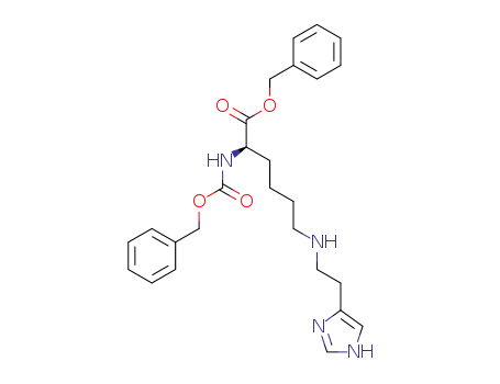 Molecular Structure of 103548-48-7 ((R)-benzyl 2-benzyloxycarbonylamino-9-(4-imidazolyl)-7-azanonanoate)