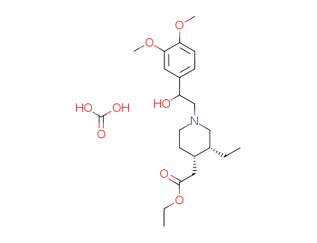 {(3R,4S)-1-[2-(3,4-Dimethoxy-phenyl)-2-hydroxy-ethyl]-3-ethyl-piperidin-4-yl}-acetic acid ethyl ester; compound with carbonic acid