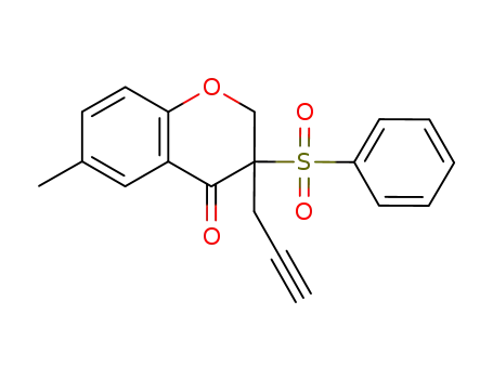 4H-1-Benzopyran-4-one,
2,3-dihydro-6-methyl-3-(phenylsulfonyl)-3-(2-propynyl)-