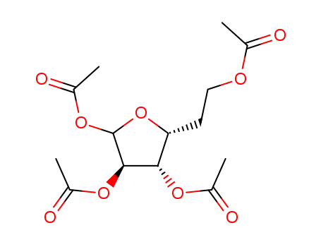 Molecular Structure of 7333-32-6 (Acetic acid (2R,3S,4R)-4,5-diacetoxy-2-(2-acetoxy-ethyl)-tetrahydro-furan-3-yl ester)