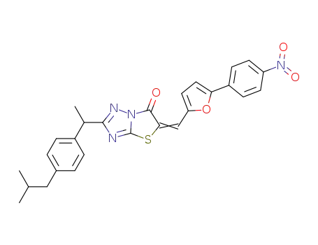 2-[1-(4-isobutylphenyl)ethyl]-5-[(5-(4-nitrophenyl)furan-2-yl)methylidene]-[1,3]thiazolo[3,2-b]-1,2,4-triazol-6(5H)-one