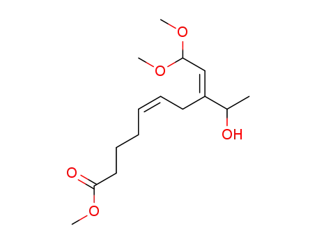 Molecular Structure of 89845-10-3 (5,8-Decadienoic acid, 8-(1-hydroxyethyl)-10,10-dimethoxy-, methyl
ester, (E,Z)-)