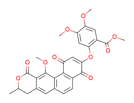 4,5-Dimethoxy-2-(12-methoxy-9-methyl-1,4,11-trioxo-1,8,9,11-tetrahydro-4H-10-oxa-benzo[a]anthracen-3-yloxy)-benzoic acid methyl ester