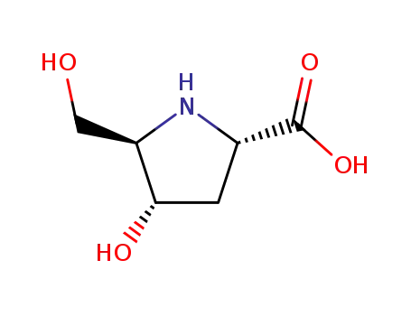 Molecular Structure of 95863-87-9 (L-Proline, 4-hydroxy-5-(hydroxymethyl)-, (4S,5R)- (9CI))
