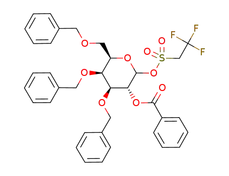 Benzoic acid (3R,4S,5S,6R)-4,5-bis-benzyloxy-6-benzyloxymethyl-2-(2,2,2-trifluoro-ethanesulfonyloxy)-tetrahydro-pyran-3-yl ester