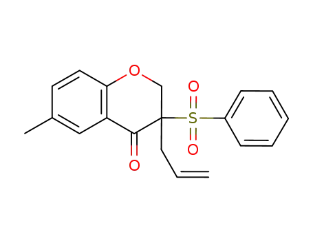 4H-1-Benzopyran-4-one,
2,3-dihydro-6-methyl-3-(phenylsulfonyl)-3-(2-propenyl)-