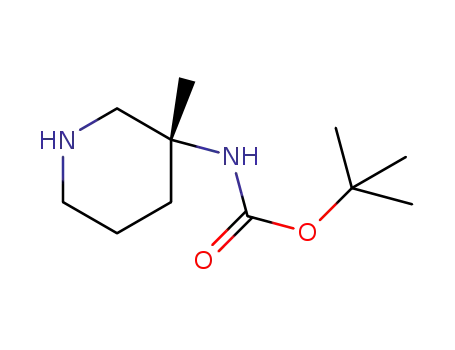 Molecular Structure of 1169762-18-8 ((3R)-3-[(tert-butoxycarbonyl)amino]-3-methylpiperidine)