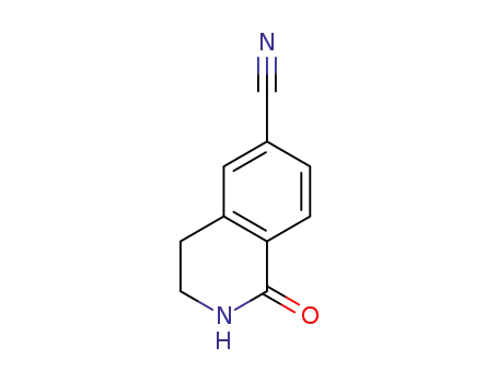 Molecular Structure of 1309955-19-8 (1,2,3,4-tetrahydro-1-oxoisoquinoline-6-carbonitrile)