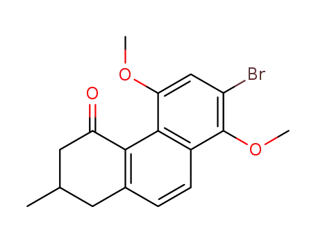 Molecular Structure of 137789-85-6 (4(1H)-Phenanthrenone, 7-bromo-2,3-dihydro-5,8-dimethoxy-2-methyl-)