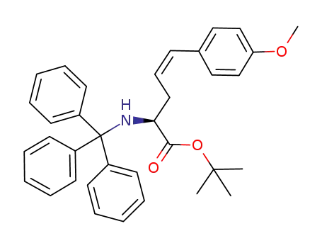 t-butyl 2-tritylamino-5-(4-methoxyphenyl)-(S)-4-(Z)-pentenoate