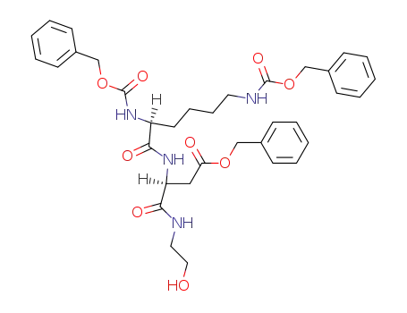 Molecular Structure of 138582-73-7 ((S)-3-((S)-2,6-Bis-benzyloxycarbonylamino-hexanoylamino)-N-(2-hydroxy-ethyl)-succinamic acid benzyl ester)