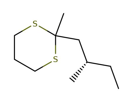 Molecular Structure of 136024-50-5 ((S)-(+)-2-(2-methylbutyl)-2-methyl-1,3-dithiane)
