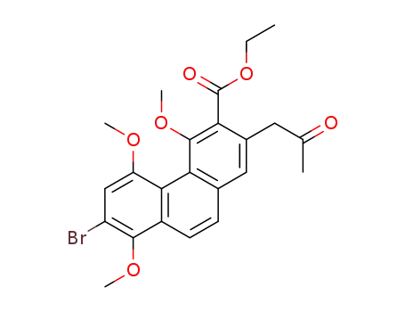3-Phenanthrenecarboxylic acid,
7-bromo-4,5,8-trimethoxy-2-(2-oxopropyl)-, ethyl ester