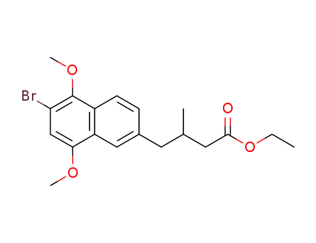 Molecular Structure of 137789-83-4 (4-(6-Bromo-5,8-dimethoxy-naphthalen-2-yl)-3-methyl-butyric acid ethyl ester)