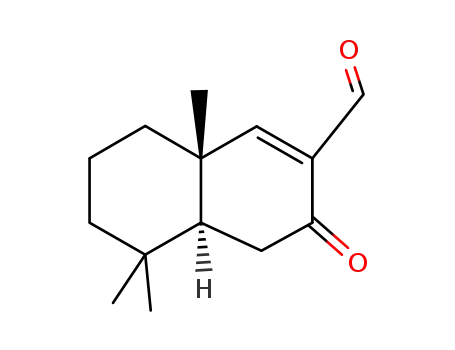 Molecular Structure of 56666-27-4 (2-Naphthalenecarboxaldehyde,
3,4,4a,5,6,7,8,8a-octahydro-5,5,8a-trimethyl-3-oxo-, trans-)
