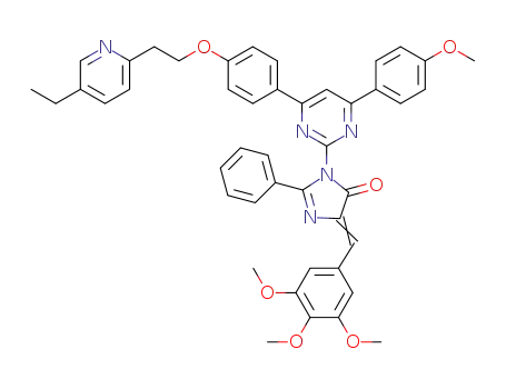 1-(4-{4-[2-(5-ethylpyridin-2-yl)ethoxy]phenyl}-6-(4-methoxyphenyl)pyrimidin-2-yl)-2-phenyl-4-(3,4,5-trimethoxybenzylidene)-1H-imidazol-5(4H)-one