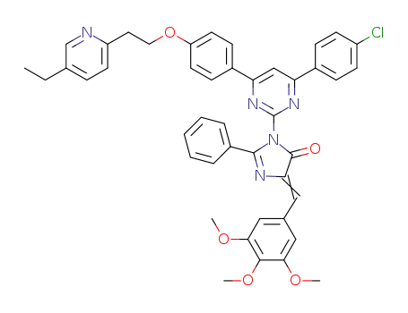 1-(4-{4-[2-(5-ethylpyridin-2-yl)ethoxy]phenyl}-6-(4-chlorophenyl)pyrimidin-2-yl)-2-phenyl-4-(3,4,5-trimethoxybenzylidene)-1H-imidazol-5(4H)-one