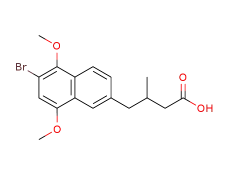Molecular Structure of 137789-84-5 (4-(6-Bromo-5,8-dimethoxy-naphthalen-2-yl)-3-methyl-butyric acid)
