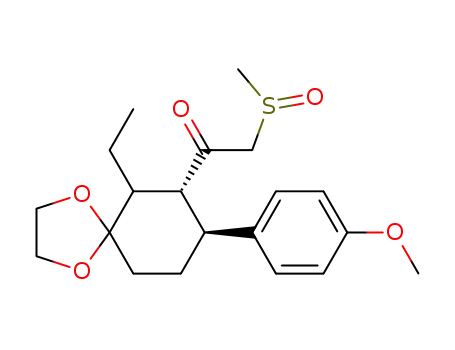 (6R<sup>*</sup>,S<sup>*</sup>,7R<sup>*</sup>,8S<sup>*</sup>)-6-Ethyl-8-(4'-methoxyphenyl)-1,4-dioxaspiro<4.5>decane-7-yl Methylsulfinylmethyl Ketone