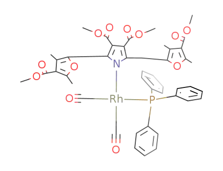 dicarbonyl{3,4-diethoxycarbonyl-2,5-bis(4-ethoxycarbonyl-3,5-dimethylfuran-2-yl-methyl)pyrrolato-N}(triphenylphosphine)-rhodium(I)