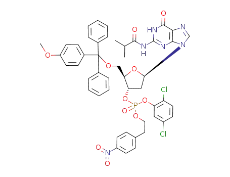 Molecular Structure of 95990-96-8 (N<sup>2</sup>-Isobutyryl-5'-O-monomethoxytrityl-2'-deoxyguanosine-3' 2,5-dichlorophenyl 2-(4-nitrophenyl)-ethyl phosphate)