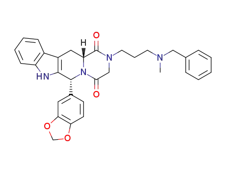 Molecular Structure of 1018814-81-7 ((6R,12aR)-6-benzo[1,3]dioxol-5-yl-2-[3-(benzylmethylamino)propyl]-2,3,6,7,12,12a-hexahydropyrazino[1',2':1,6]pyrido[3,4-b]indole-1,4-dione)