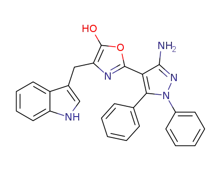 4-(1H-indol-3-yl)methyl-2-(3-amino-1,5-diphenylpyrazol-4-yl)oxazol-5-ol