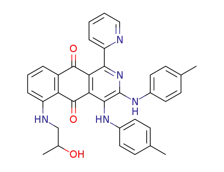6-(2-hydroxypropyl)amino-1-pyridin-2-yl-3,4-bis(p-tolylamino)-benzo[g]isoquinoline-5,10-dione