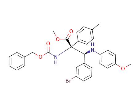 benzyl 1-(methoxycarbonyl)-2-(4-methoxyphenylamino)-2-(3-bromophenyl)-1-p-tolylethylcarbamate