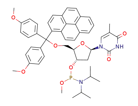 Diisopropyl-phosphoramidous acid (2R,3S,5R)-2-[bis-(4-methoxy-phenyl)-pyren-1-yl-methoxymethyl]-5-(5-methyl-2,4-dioxo-3,4-dihydro-2H-pyrimidin-1-yl)-tetrahydro-furan-3-yl ester methyl ester