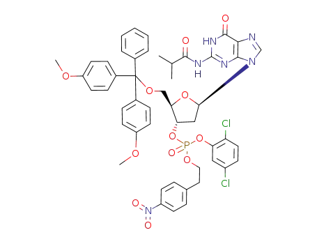 Molecular Structure of 95962-91-7 (N<sup>2</sup>-Isobutyryl-5'-O-dimethoxytrityl-2'-deoxyguanosine-3' 2,5-dichlorophenyl 2-(4-nitrophenyl)-ethyl phosphate)