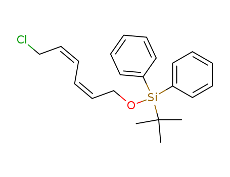 Molecular Structure of 141935-52-6 (Silane, [(6-chloro-2,4-hexadienyl)oxy](1,1-dimethylethyl)diphenyl-, (E,E)-)