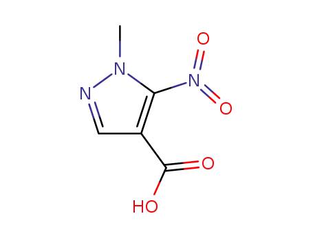 Molecular Structure of 18213-77-9 (1-METHYL-5-NITRO-1H-PYRAZOLE-4-CARBOXYLIC ACID)
