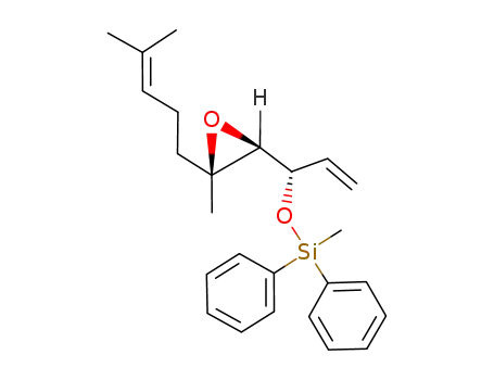 Molecular Structure of 114289-06-4 (Methyl-{(S)-1-[(2S,3S)-3-methyl-3-(4-methyl-pent-3-enyl)-oxiranyl]-allyloxy}-diphenyl-silane)