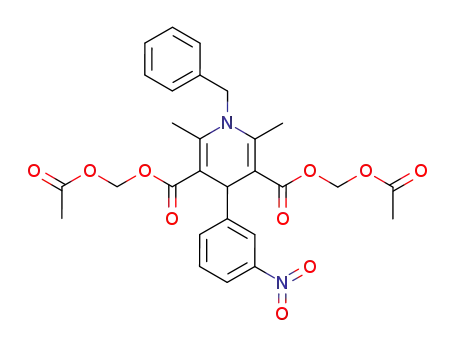 Molecular Structure of 137140-65-9 (3,5-Pyridinedicarboxylic acid,
1,4-dihydro-2,6-dimethyl-4-(3-nitrophenyl)-1-(phenylmethyl)-,
bis[(acetyloxy)methyl] ester)