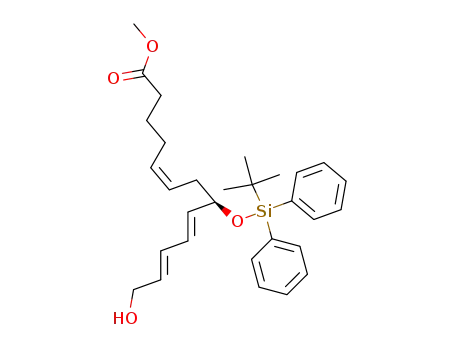 (5Z,9E,11E)-(R)-8-(tert-Butyl-diphenyl-silanyloxy)-13-hydroxy-trideca-5,9,11-trienoic acid methyl ester