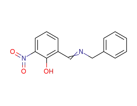 Molecular Structure of 88373-80-2 (Phenol, 2-nitro-6-[[(phenylmethyl)imino]methyl]-)