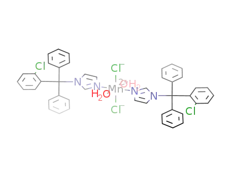 Molecular Structure of 1311268-76-4 ([MnCl<sub>2</sub>(N<sub>2</sub>C<sub>3</sub>H<sub>3</sub>C(C<sub>6</sub>H<sub>5</sub>)2C<sub>6</sub>H<sub>4</sub>Cl)2(H<sub>2</sub>O)2])