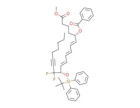 Benzoic acid (2E,4E,6E)-(1S,8S)-8-(tert-butyl-diphenyl-silanyloxy)-9,9-difluoro-1-(3-methoxycarbonyl-propyl)-hexadeca-2,4,6-trien-10-ynyl ester