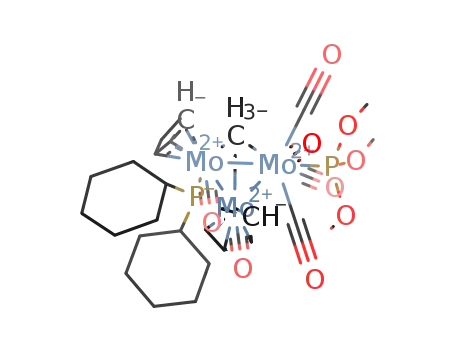 [Mo3(η5-cyclopentadienyl)2(μ3-methylidyne)(μ-dicyclohexylphosphide)(CO)6(P(OMe)3)]