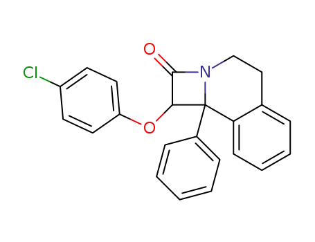 Molecular Structure of 88252-51-1 (2H-Azeto[2,1-a]isoquinolin-2-one,
1-(4-chlorophenoxy)-1,4,5,9b-tetrahydro-9b-phenyl-)