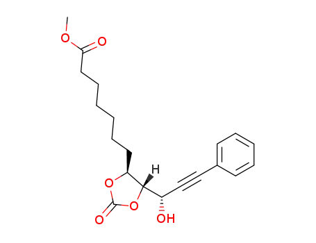 7-[(4S,5S)-5-((S)-1-Hydroxy-3-phenyl-prop-2-ynyl)-2-oxo-[1,3]dioxolan-4-yl]-heptanoic acid methyl ester