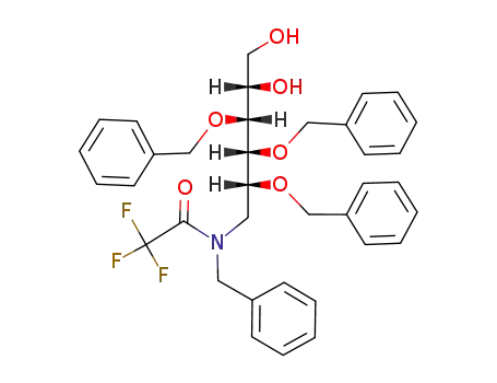 N-Benzyl-2,2,2-trifluoro-N-((2R,3R,4R,5S)-2,3,4-tris-benzyloxy-5,6-dihydroxy-hexyl)-acetamide