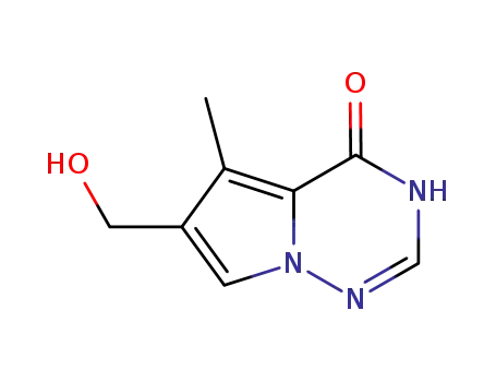 Molecular Structure of 621685-54-9 (Pyrrolo[2,1-f][1,2,4]triazin-4(1H)-one, 6-(hydroxymethyl)-5-methyl- (9CI))