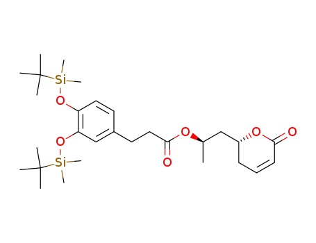 3-[3,4-Bis-(tert-butyl-dimethyl-silanyloxy)-phenyl]-propionic acid (R)-1-methyl-2-((R)-6-oxo-3,6-dihydro-2H-pyran-2-yl)-ethyl ester