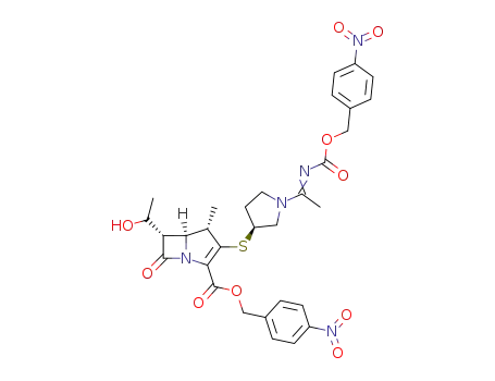 (4S,5S,6S)-6-(1-Hydroxy-ethyl)-4-methyl-3-((S)-1-{1-[(E)-4-nitro-benzyloxycarbonylimino]-ethyl}-pyrrolidin-3-ylsulfanyl)-7-oxo-1-aza-bicyclo[3.2.0]hept-2-ene-2-carboxylic acid 4-nitro-benzyl ester