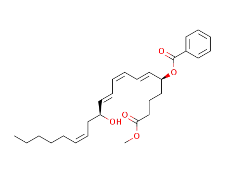 Benzoic acid (2E,4Z,6E,10Z)-(1S,8S)-8-hydroxy-1-(3-methoxycarbonyl-propyl)-hexadeca-2,4,6,10-tetraenyl ester