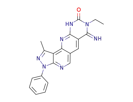 8-ethyl-3,7,8,10-tetrahydro-7-imino-1-methyl-3-phenyl-9H-pyrazolo[3,4-h]pyrimido[4,5-b][1,6]naphthyridin-9-one